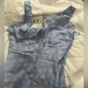 Zara Light Blue Floral Dress